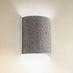 Bouclé wall light made of fabric, grey