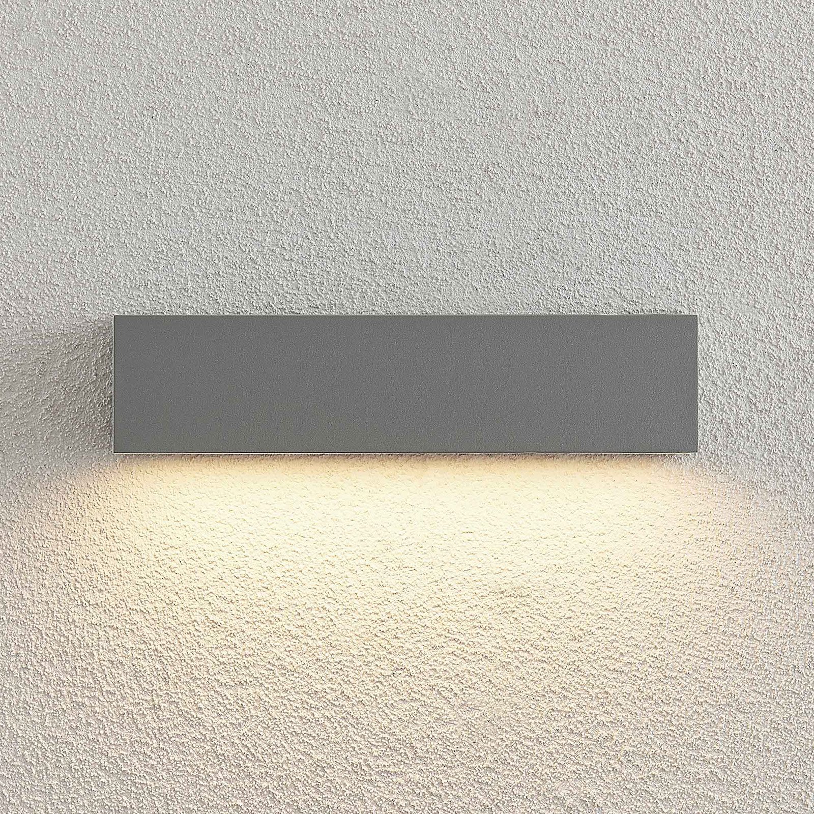 Lengo LED Draußen Wandleuchte Down L25 Silber - Lucande