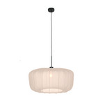 Hänglampa Sparkled Light, krämfärgad nylon, Ø 60 cm, E27