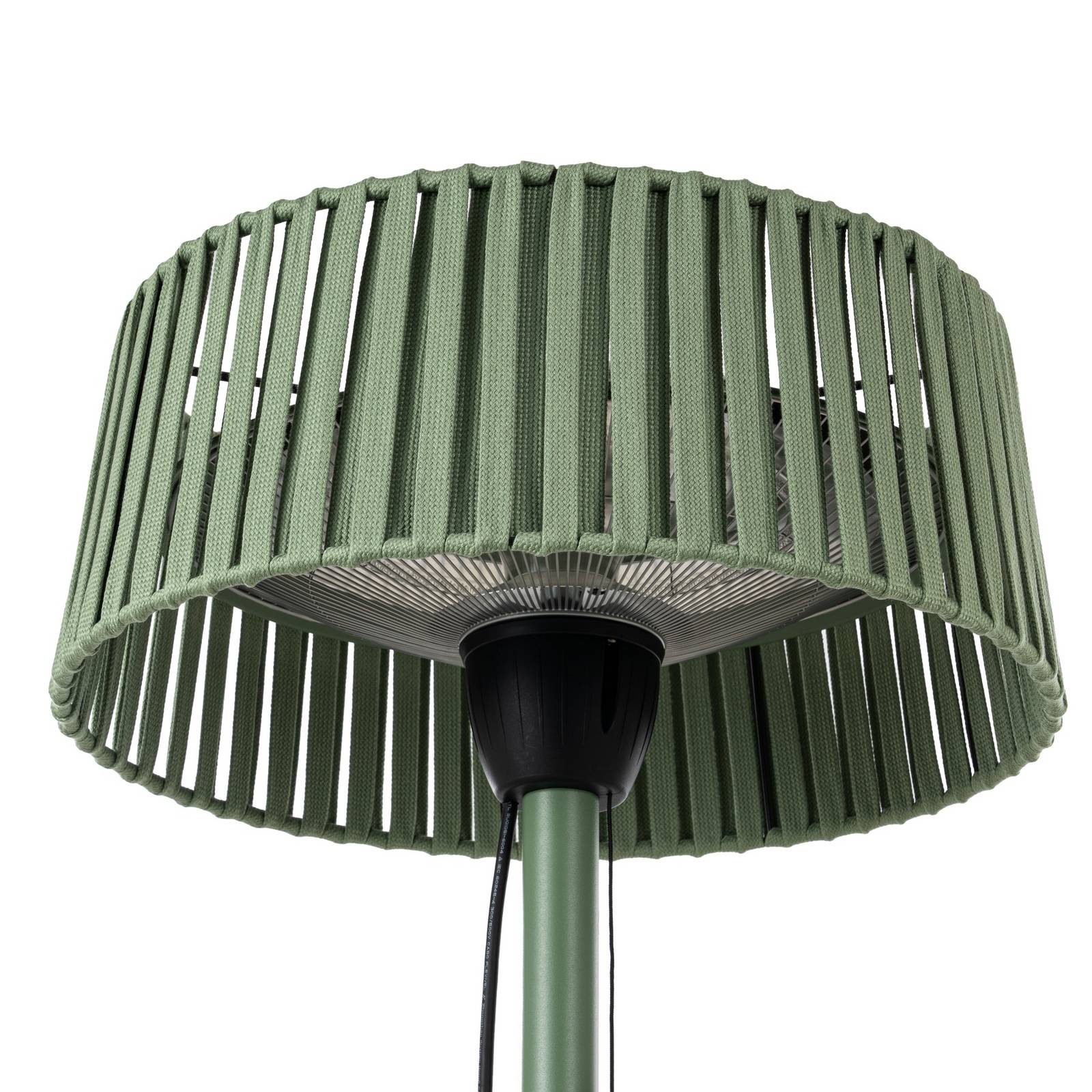 Lucande – promiennik stołowy Pyravo, zielony, z aluminium, 70 cm, IP44