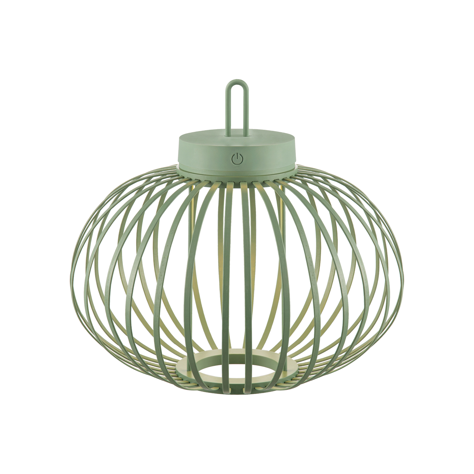 JUST LIGHT. Akuba LED uzlādējama galda lampa, zaļa, 33 cm, bambusa krāsā