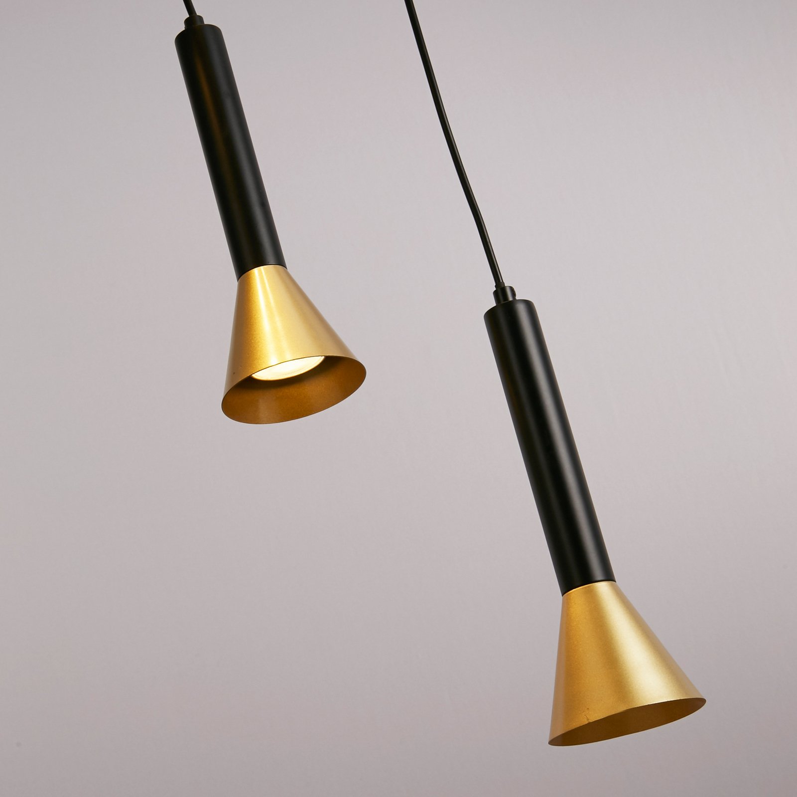 Hanglamp Signal, Ø 37 cm, zwart/goudkleurig metaal, 5-lamps