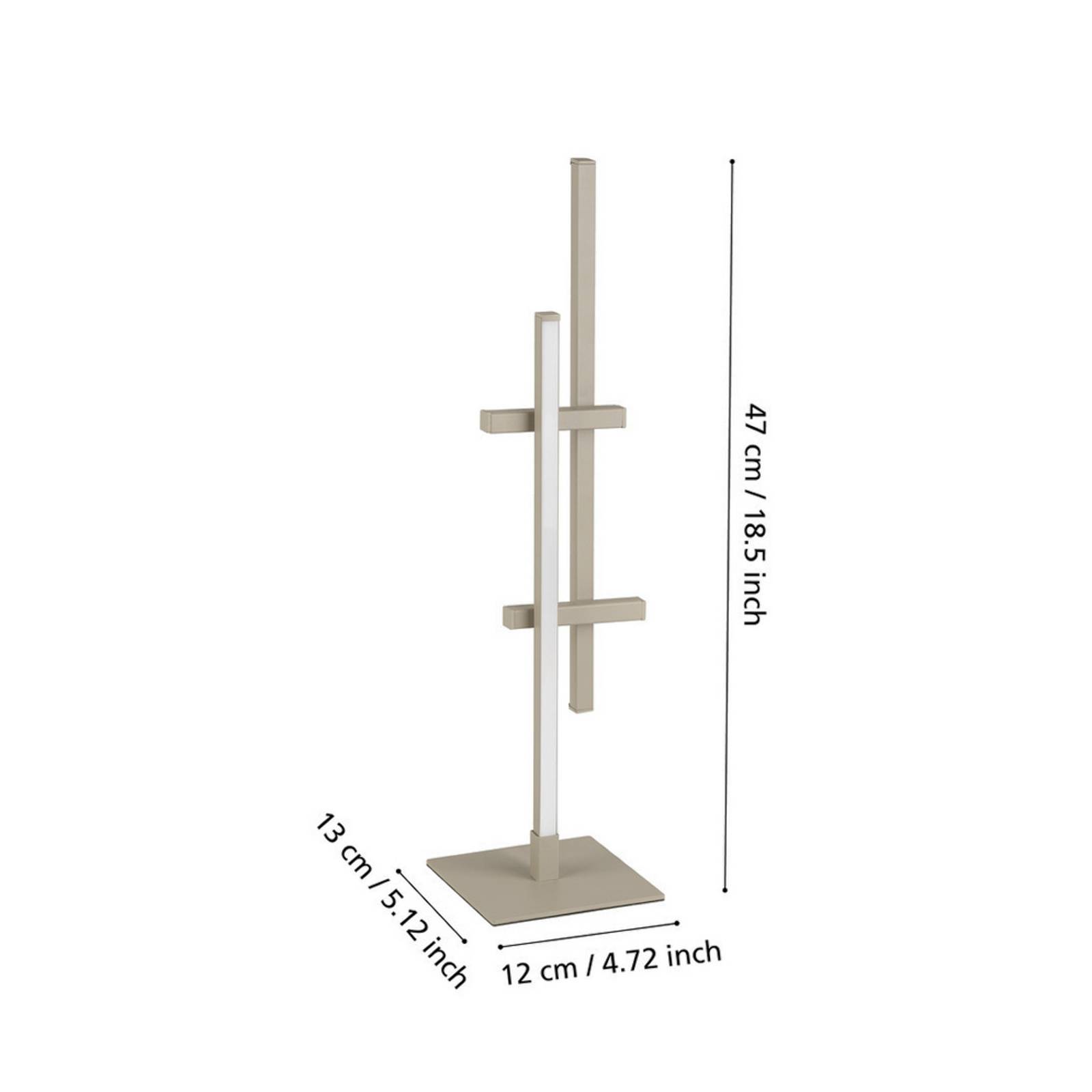 Lampa stołowa LED EGLO TREPILIANO, beżowa, wysokość 47 cm, metalowa