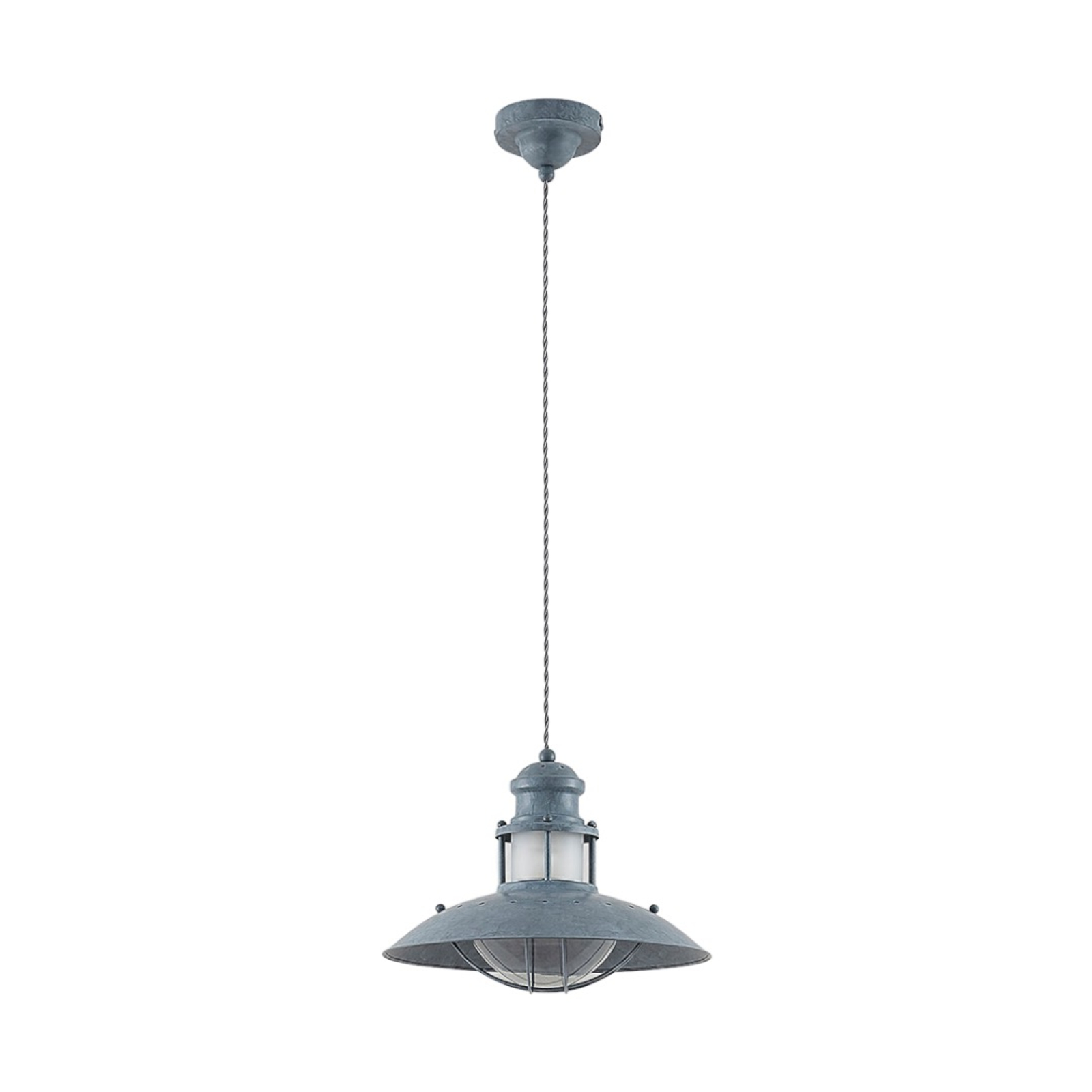 Industriální závěsná lampa Louisanne, šedá