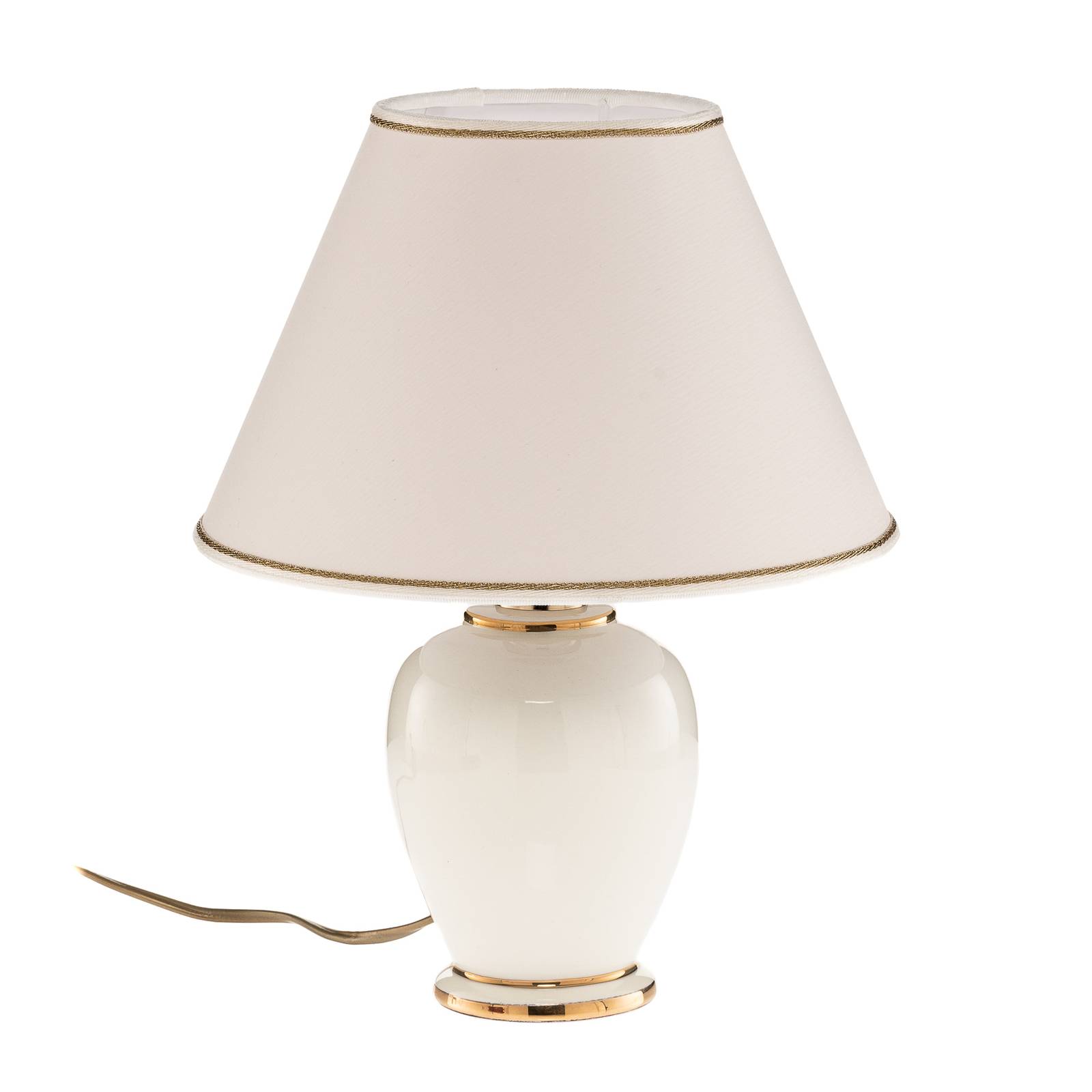 Asztali lámpa Giardino Avorio fehér arany, Ø 25 cm