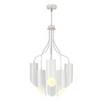 Quinto hanging light 6-bulb, white/antique brass