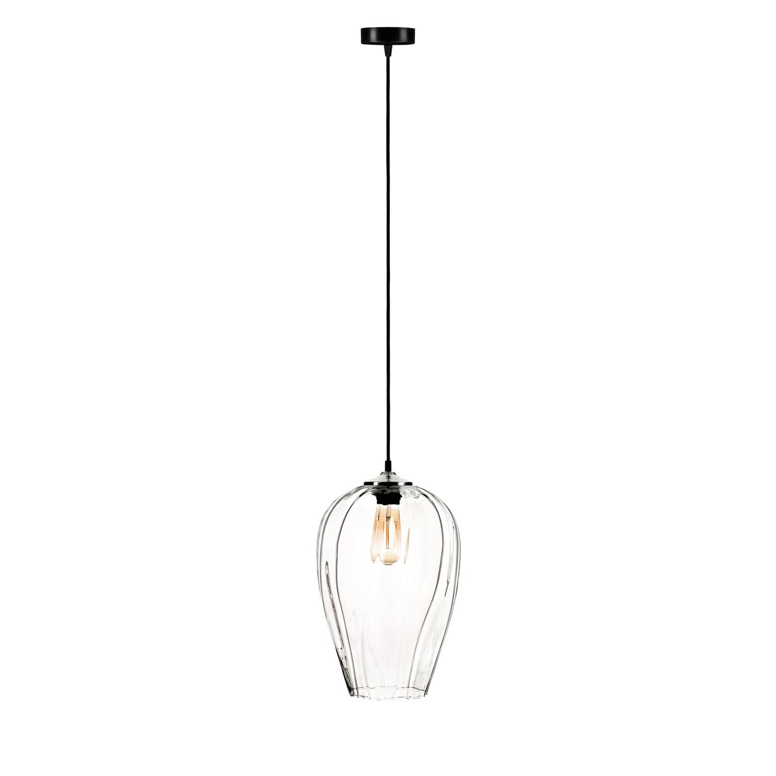 Hänglampa Linkeus I med glasskärm klar Ø 26 cm