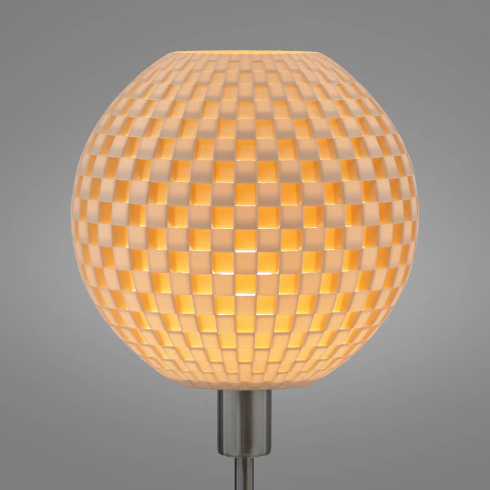 Lampa stołowa Flechtwerk kula ze stopą, beżowa
