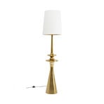 KARE Gamble Swing floor lamp, brass-plated steel, white textile