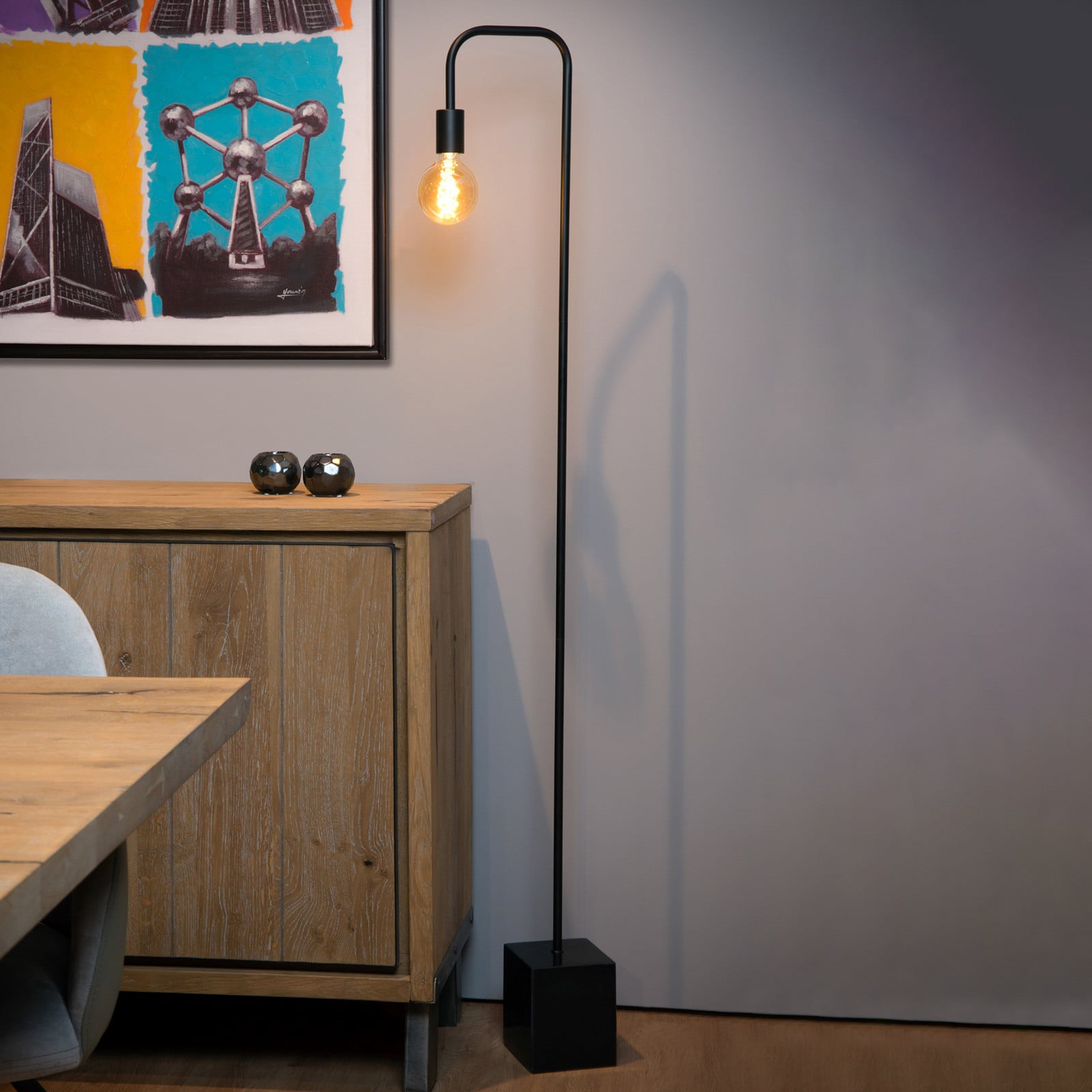 Lucide Lorin lampadar pe negru - Camera de zi / sufragerie - Metal