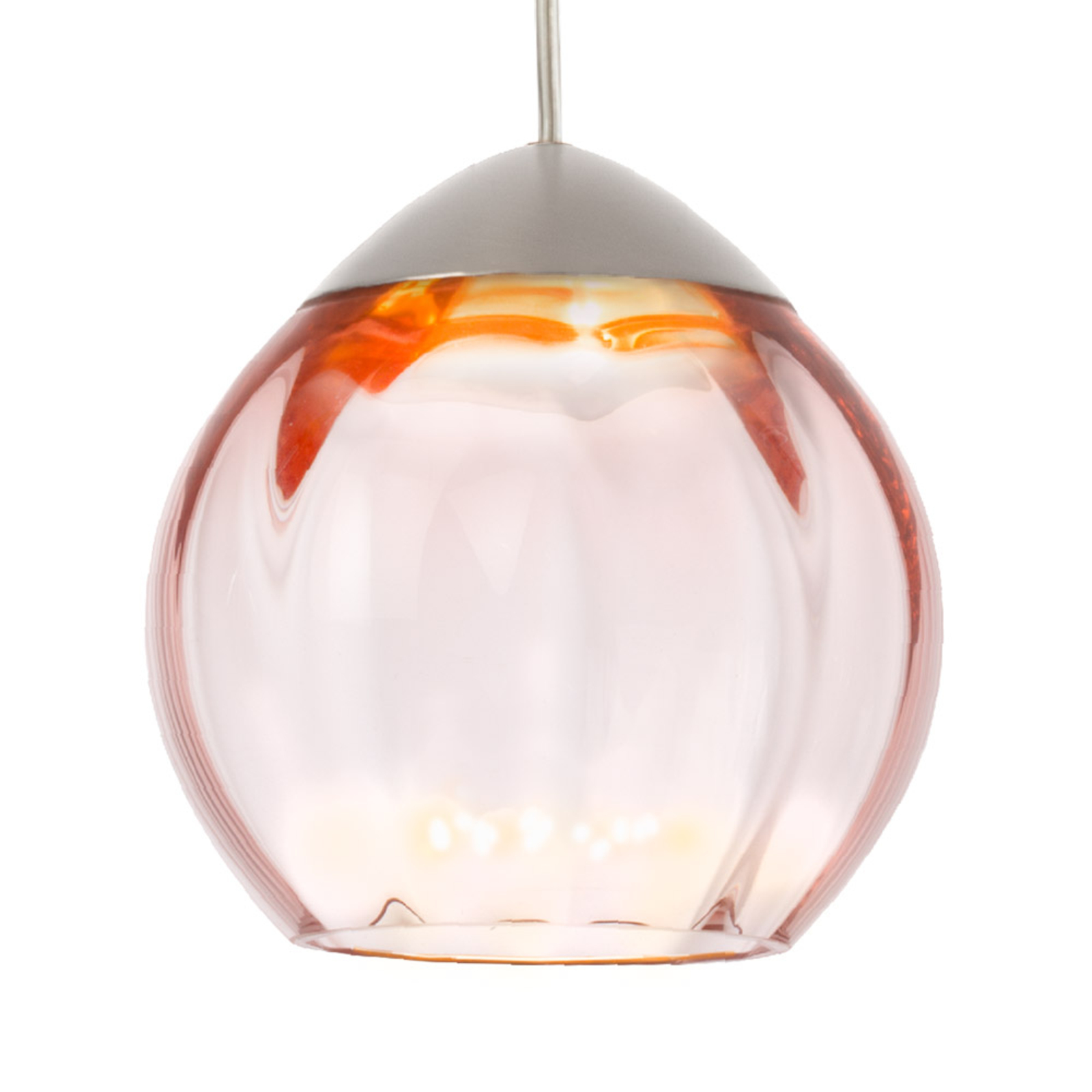 ALMA LIGHT BARCELONA Soft glass pendant lamp with pink lampshade 15 cm, for Living / Dining Room, metal, glass, 4.5 W, energy efficiency: A+