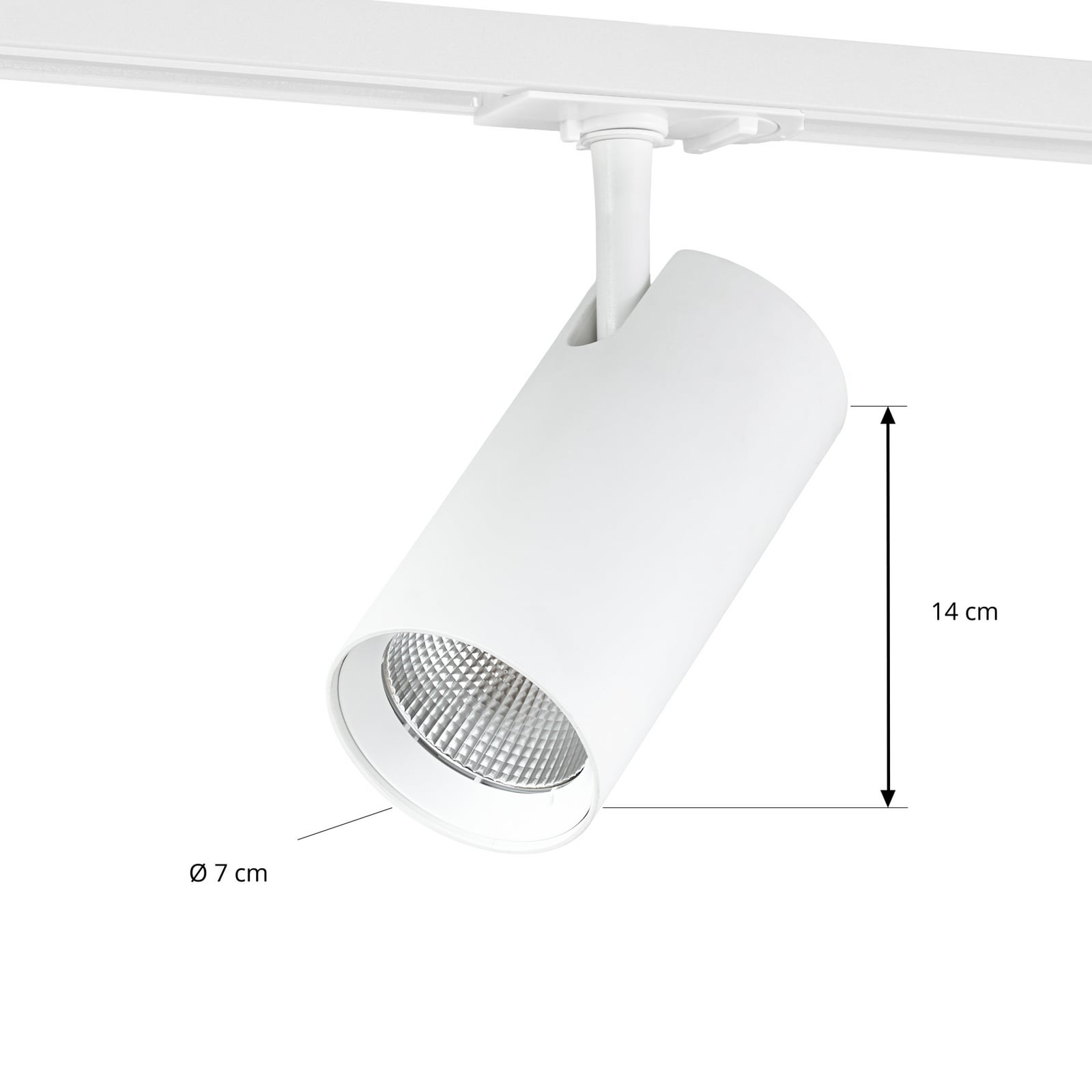 Lindby LED-skinnespot Linaro, hvid, Ø 7 cm, aluminium, CCT