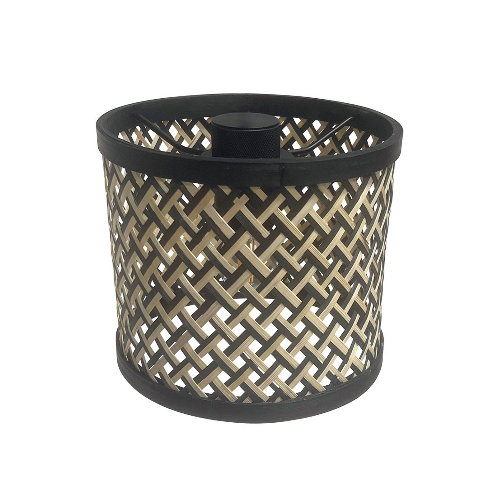 Tafellamp Noor zwart/vlechtwerk zwart-naturel, H. 50 cm E27