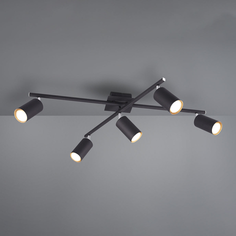 Taklampe Marley svart 5 lyskilder