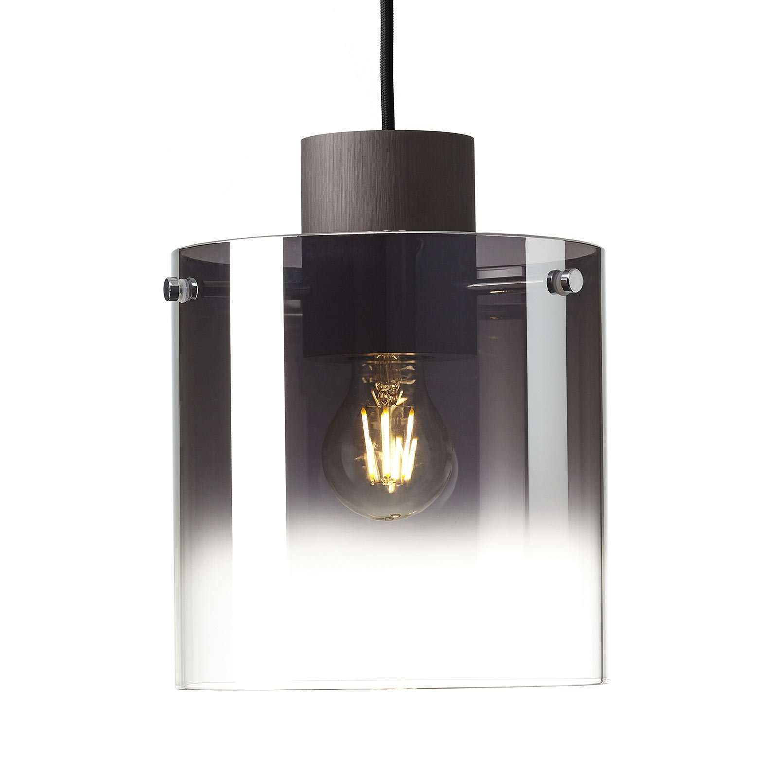 Hanging light Beth with smoked glass shade, 1-bulb