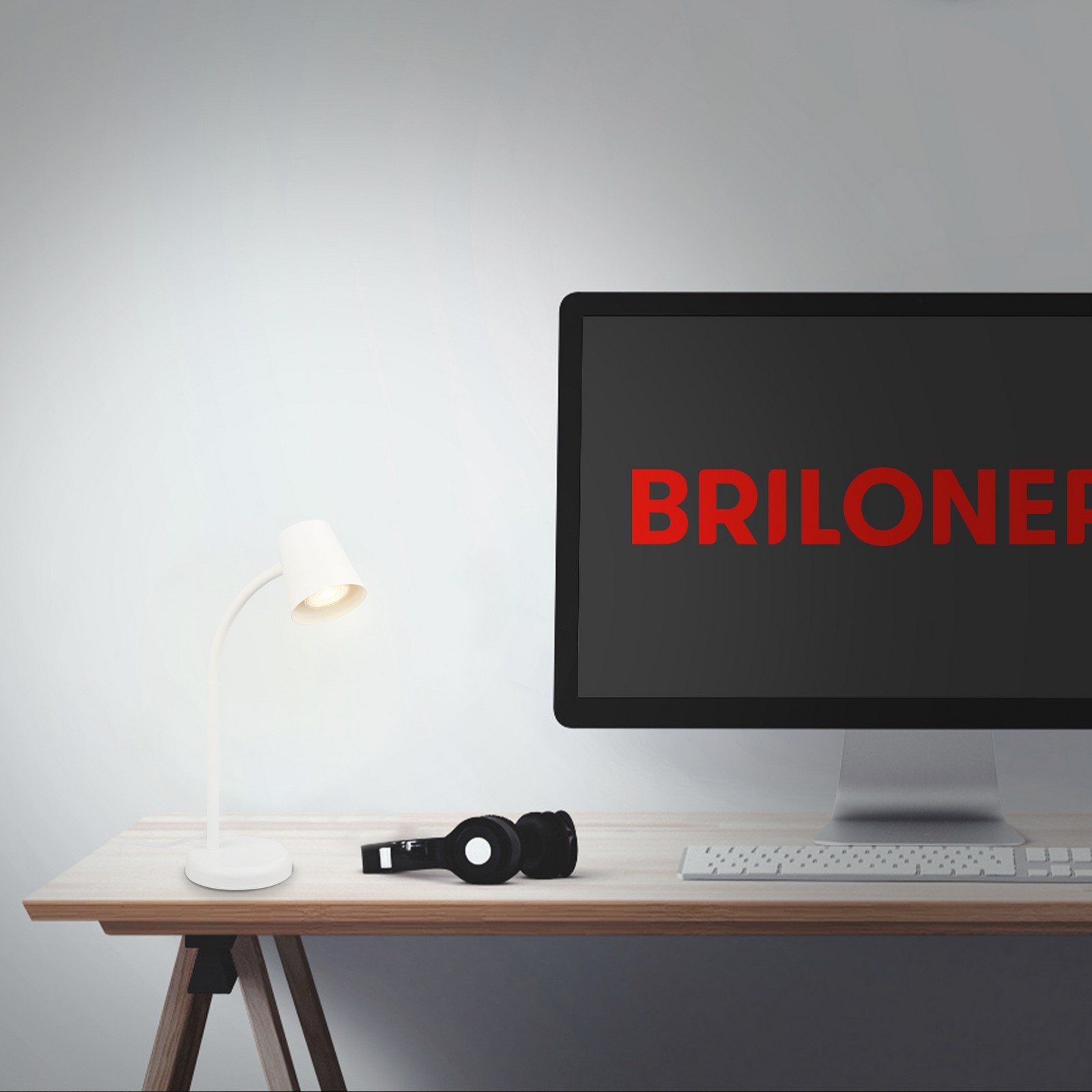 Briloner Lampă de masă Skriva soclu GU10 alb - Studiu / Birou - Metal