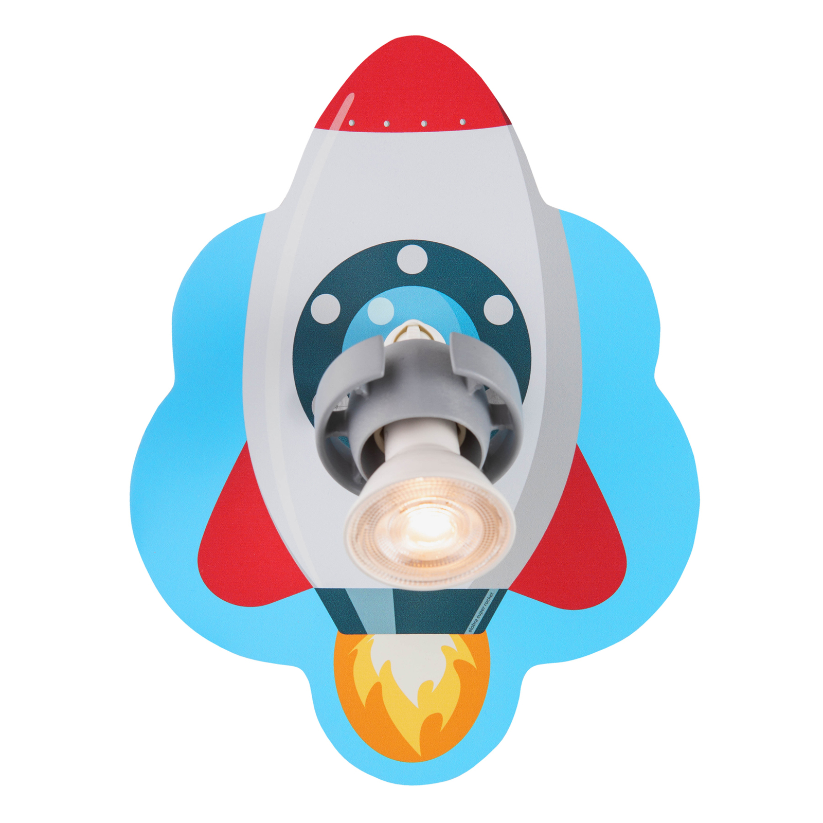 Elobra Rocket wall spotlight, for Children's Room, wood, plastic, GU10, 25 W, energy efficiency: A++, W: 25 cm, H: 20 cm