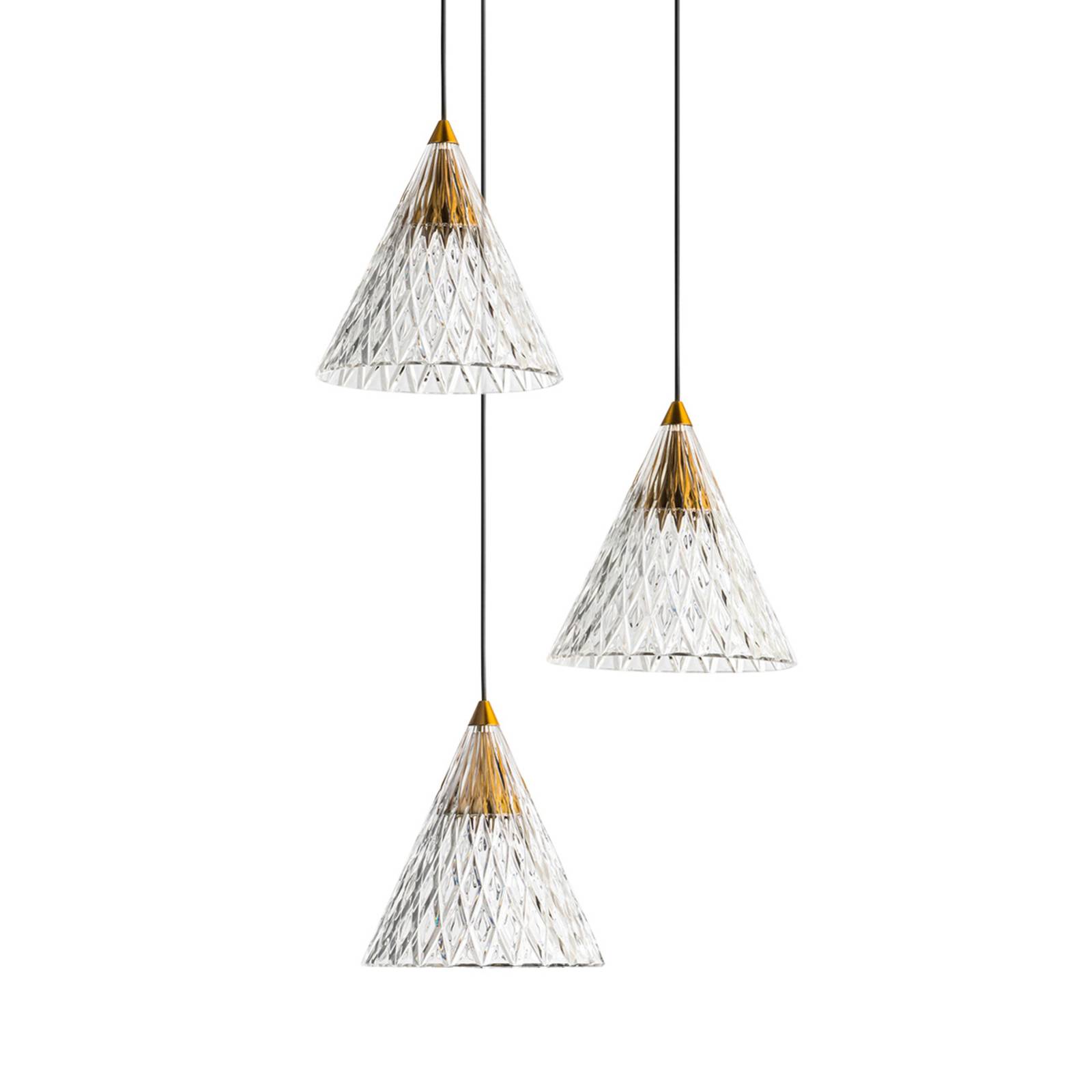 LEDS-C4 Veneto LED hanging lamp, 3-bulb white