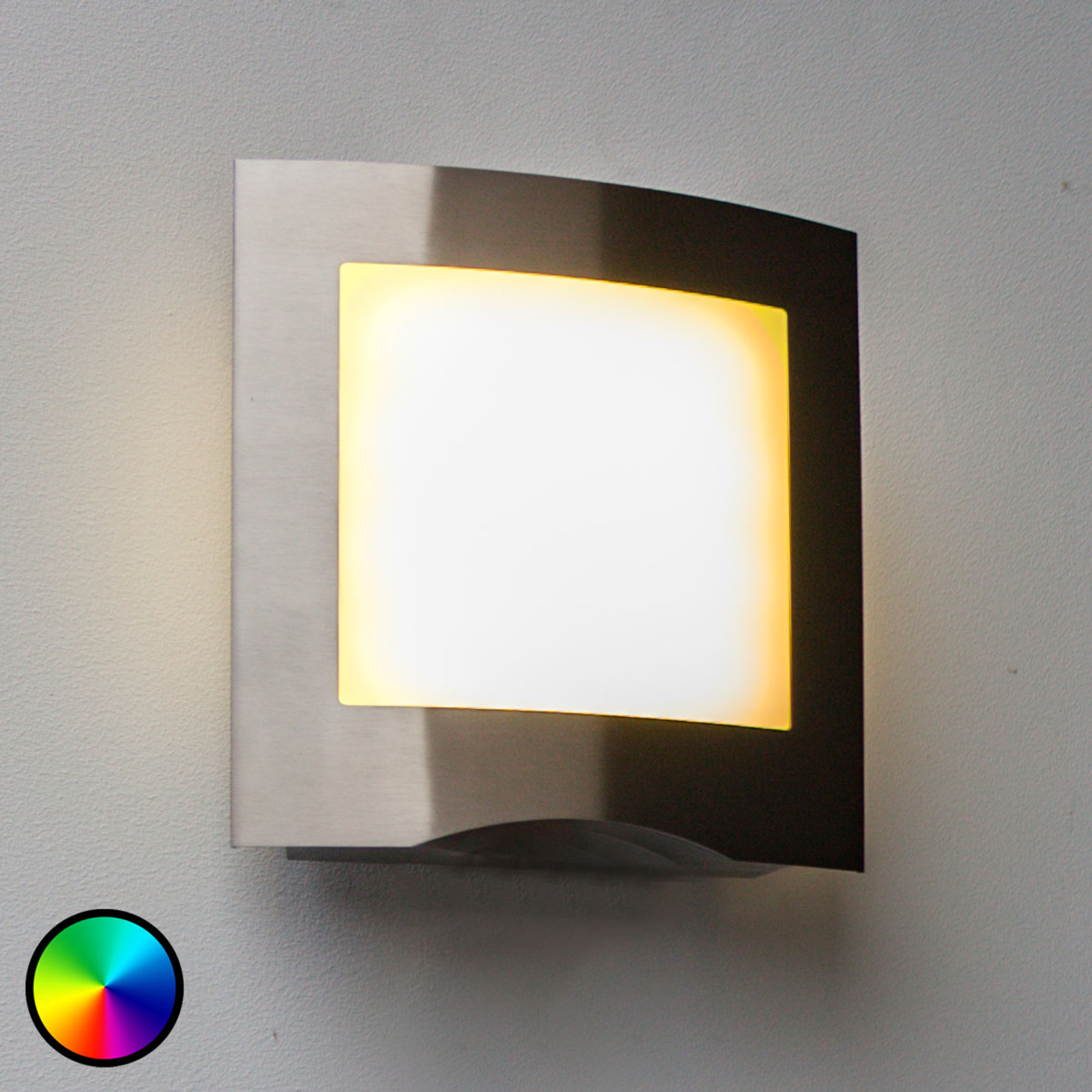 Eco-Light Farell WiZ LED outdoor wall light, stainless steel, stainless steel, 14 W, energy efficiency: A+, W: 21 cm, H: 23.8 cm