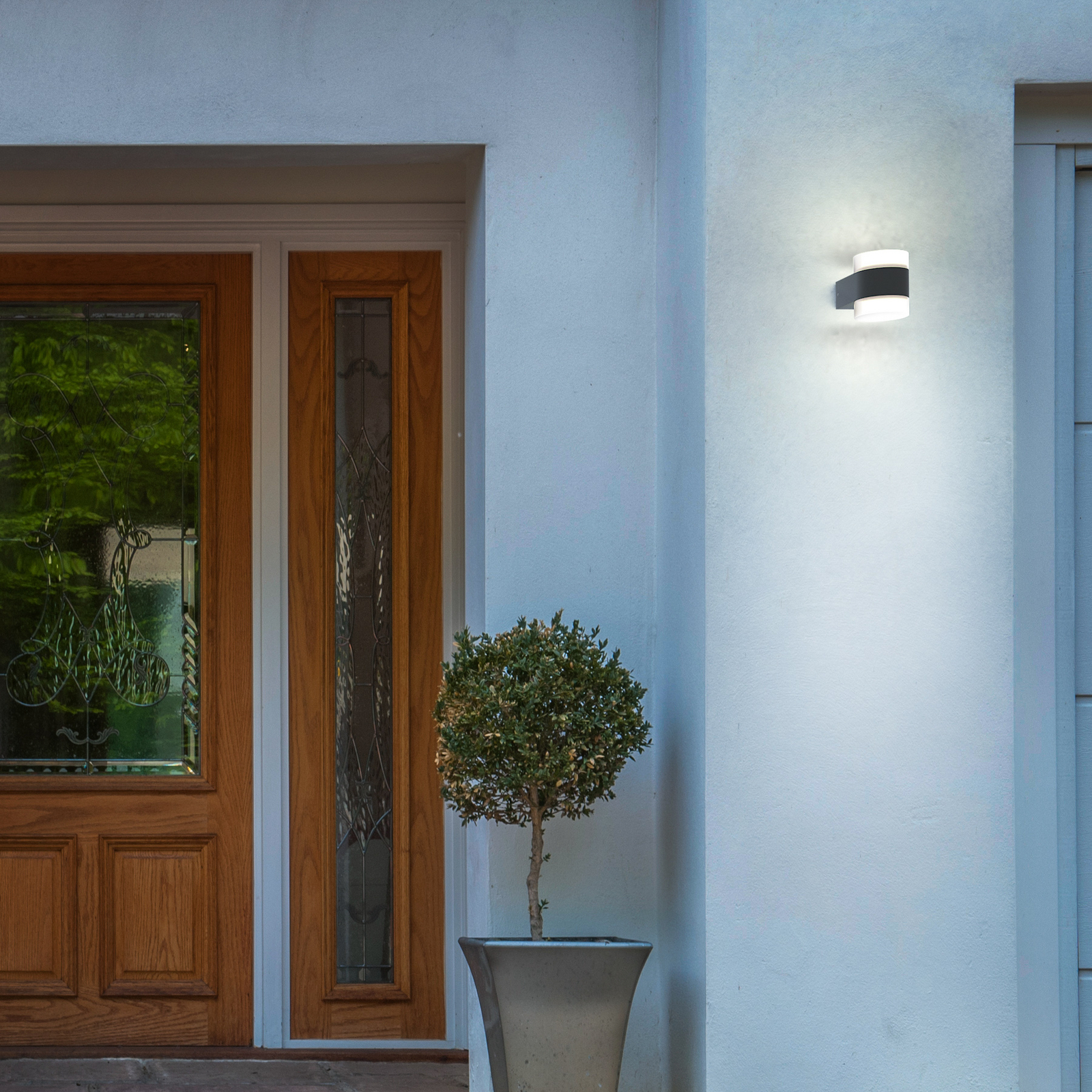 OSRAM LED outdoor wall lamp ENDURA STYLE PUCK, dark grey, IP44