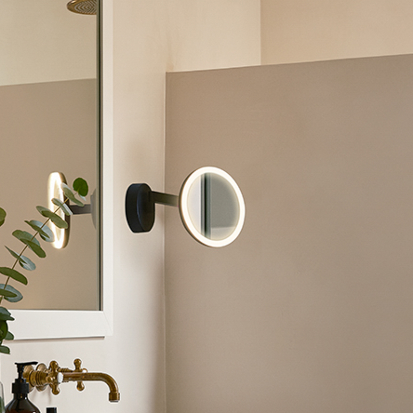 LEDS-C4 Vanity wall mirror with LED 3,000 K, black