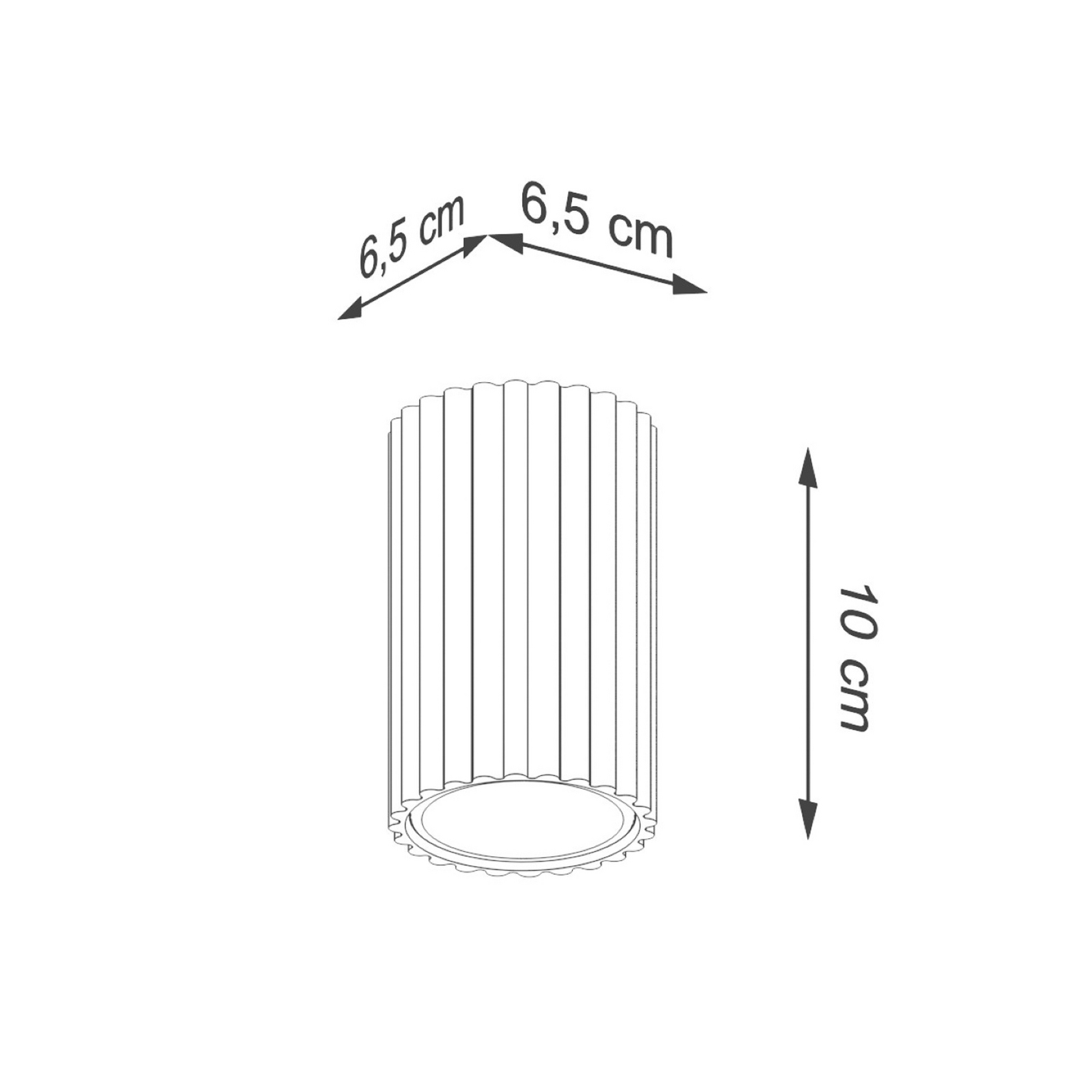 Deckenleuchte Karbon, goldfarben, Höhe 10 cm, Aluminium