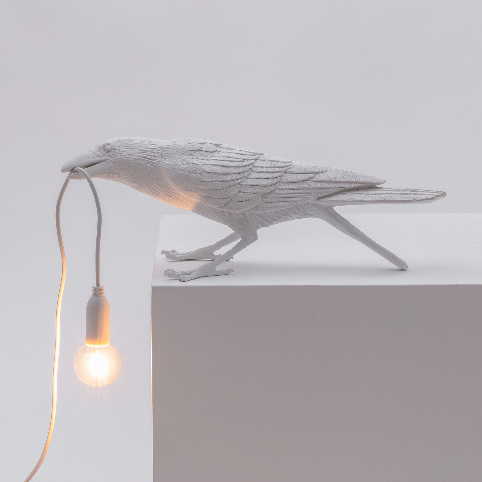 Terasové LED svietidlo Bird Lamp, hrajúce biela