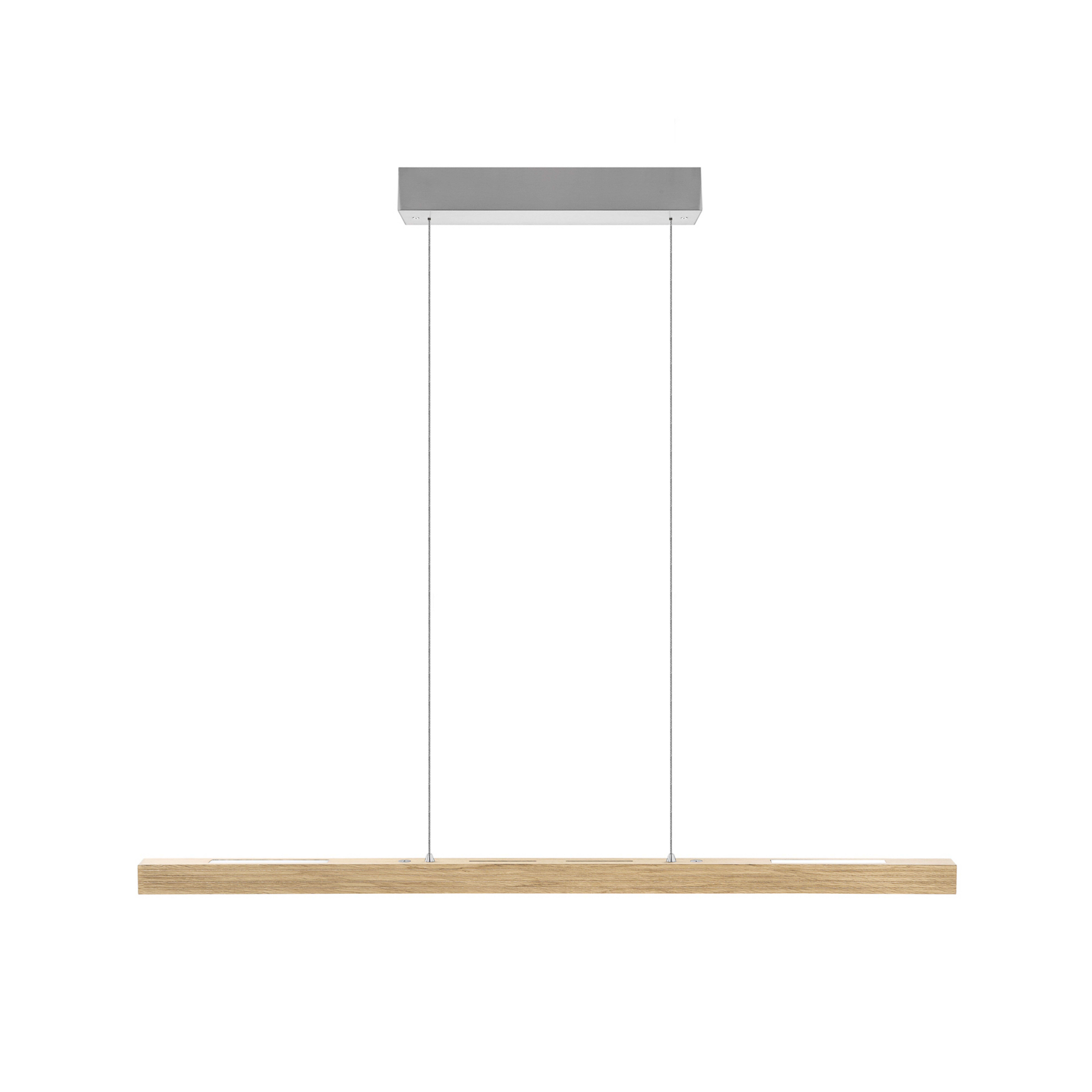 Lampada LED a sospensione HerzBlut Hermann, rovere naturale, su/giù