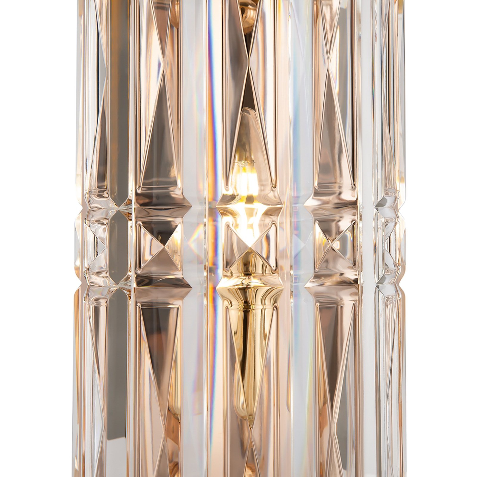 Maytoni Facet wall light, height 25 cm, gold-coloured, glass, E14