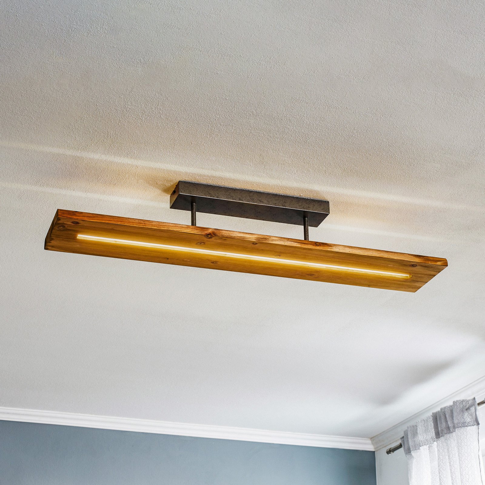 Trio Lighting Plafonieră Brad LED din lemn - Camera de zi / sufragerie - modern - lemn ușor