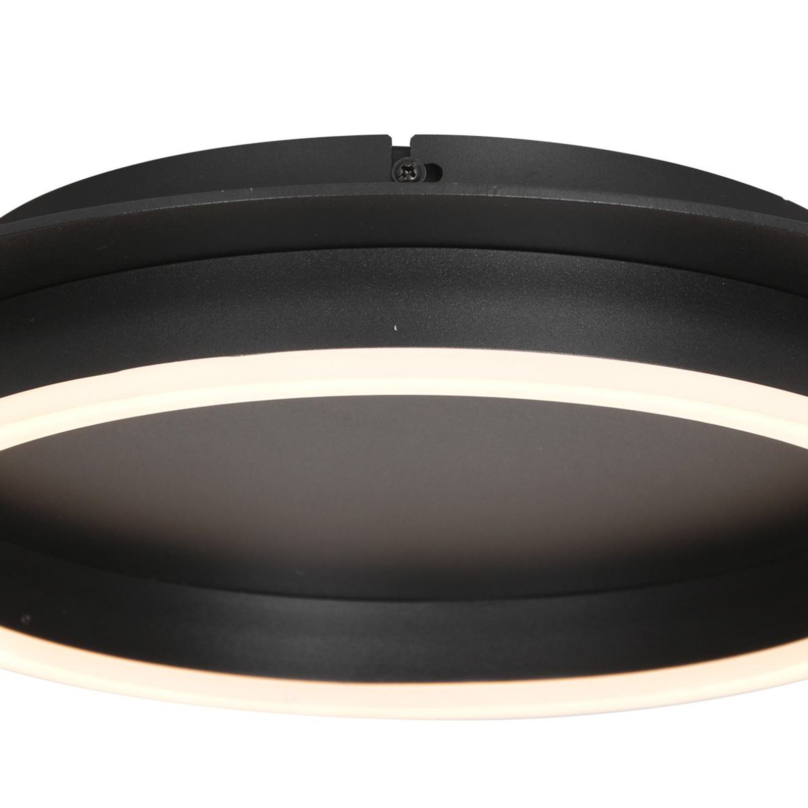 Stropné svietidlo Ringlux LED, čierne, Ø 32 cm, kov