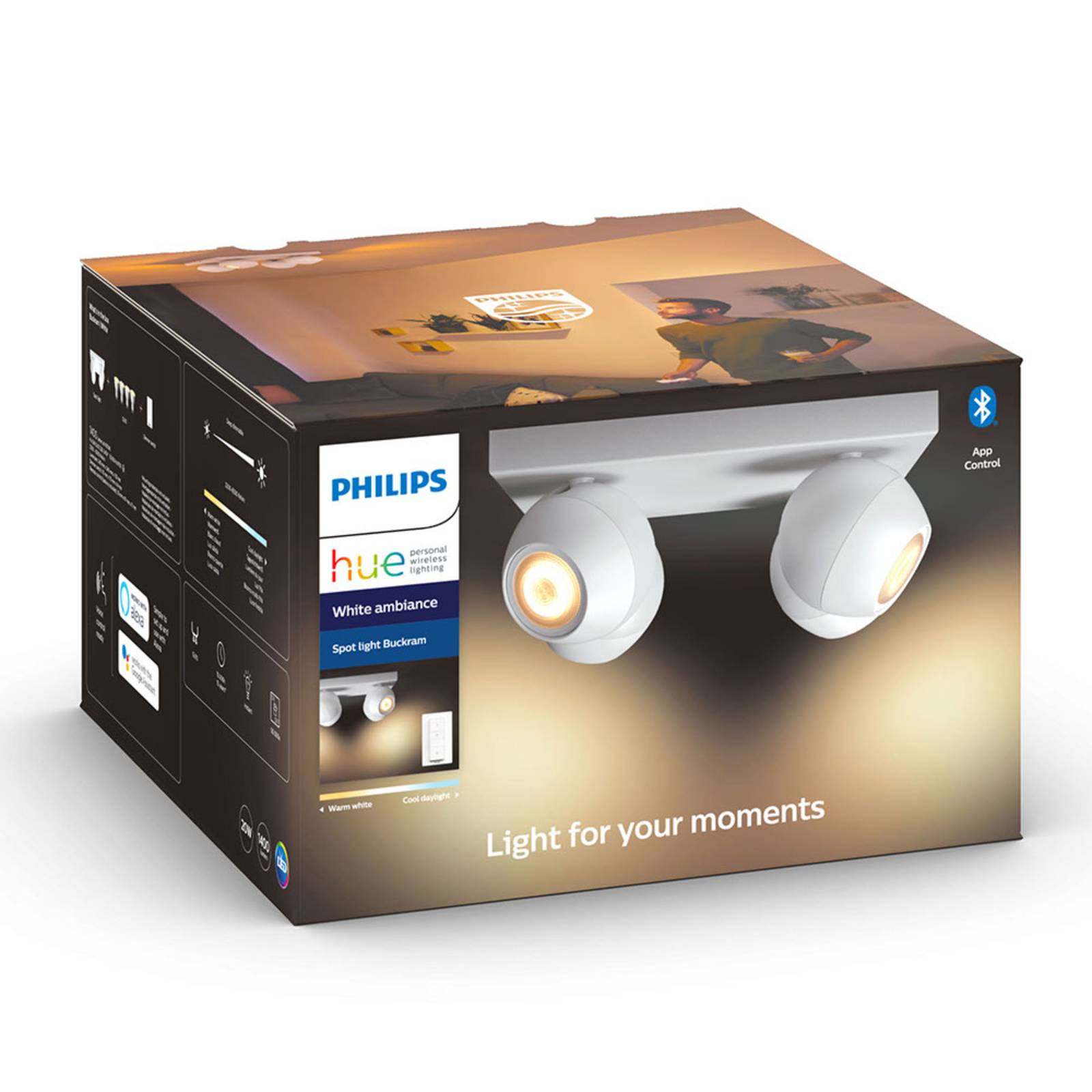 Philips Hue Buckram 4-punktowa ściemniacz biała