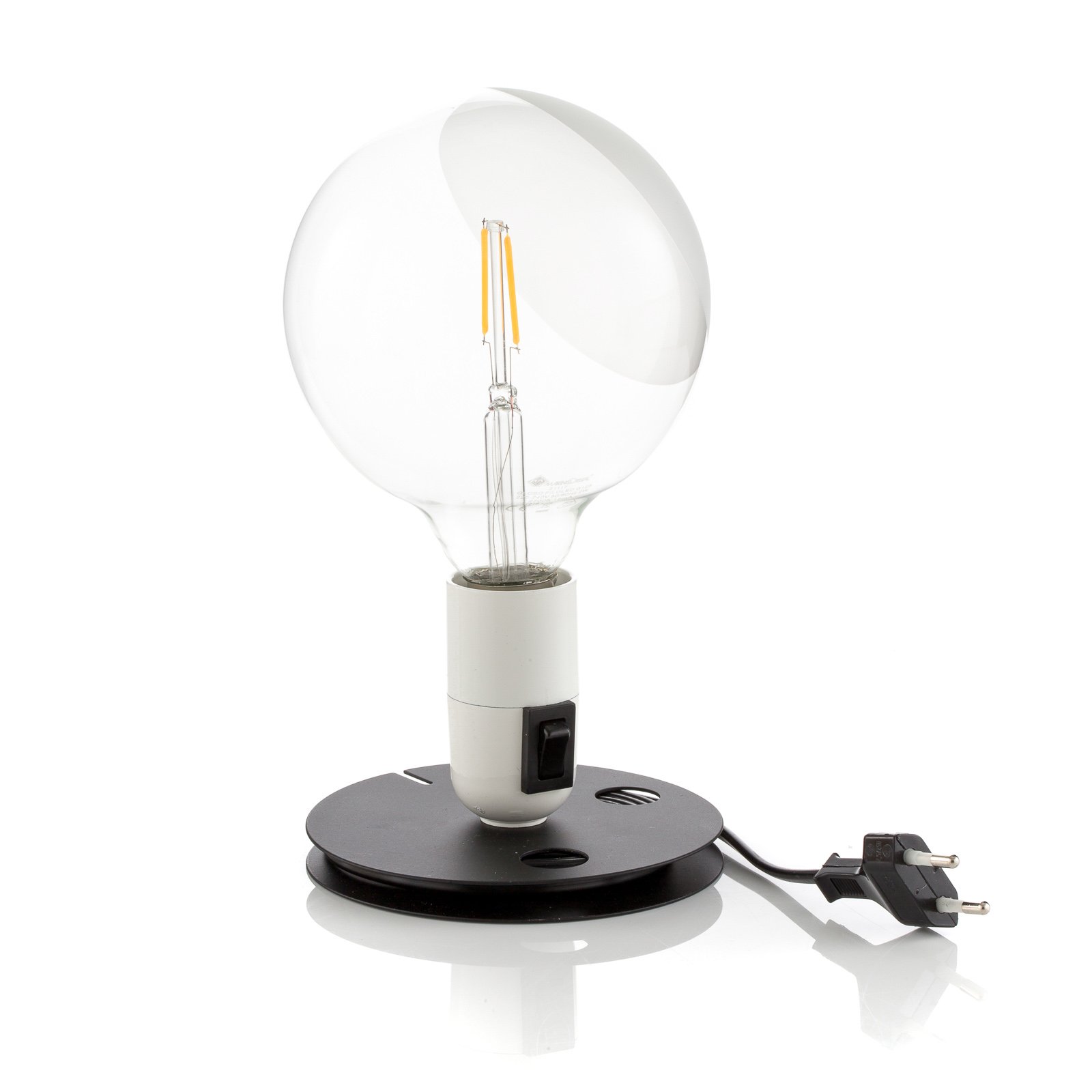 Namizna svetilka FLOS Lampadina LED bela, črno podnožje