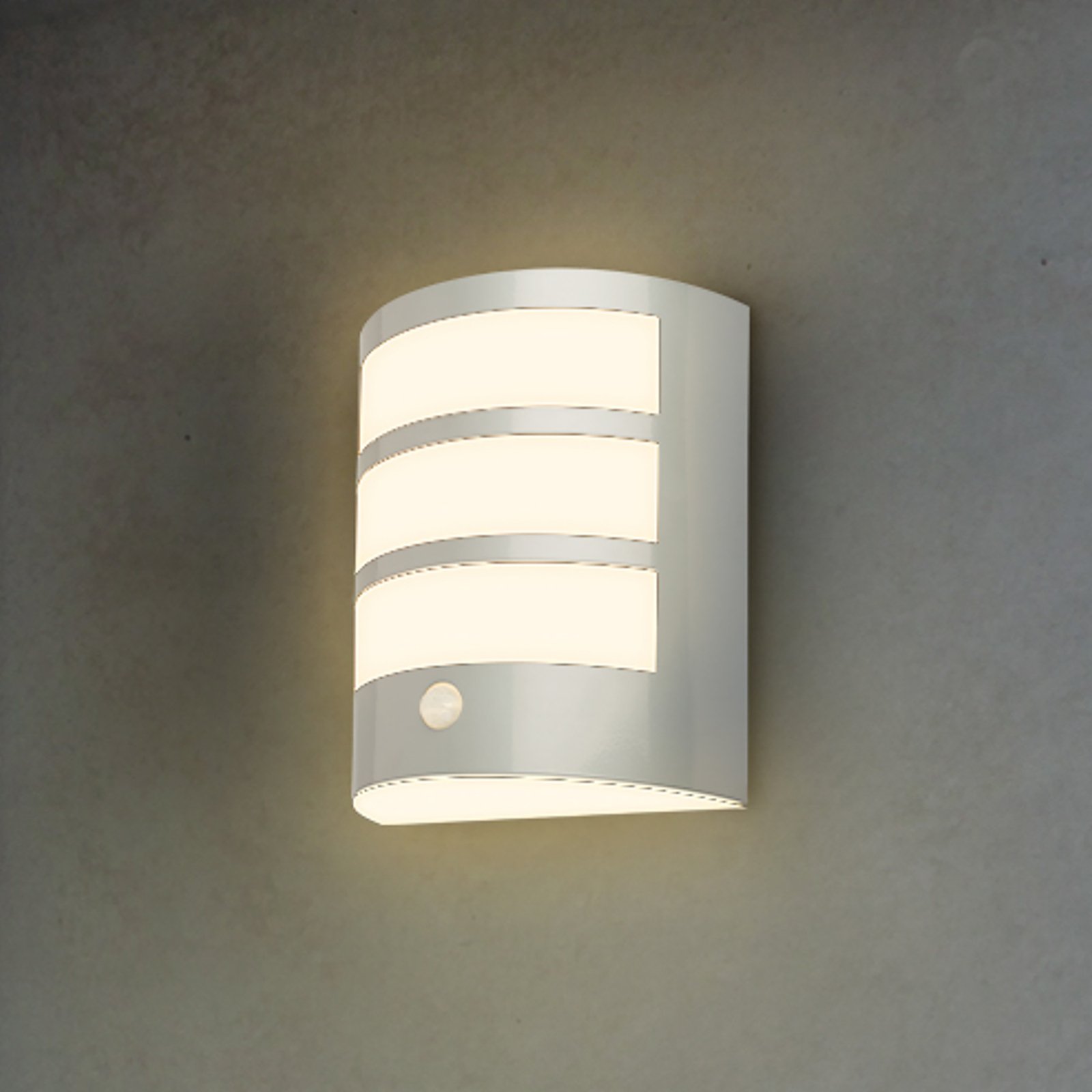 LED outdoor wall light 3795014 chrome plastic sensor