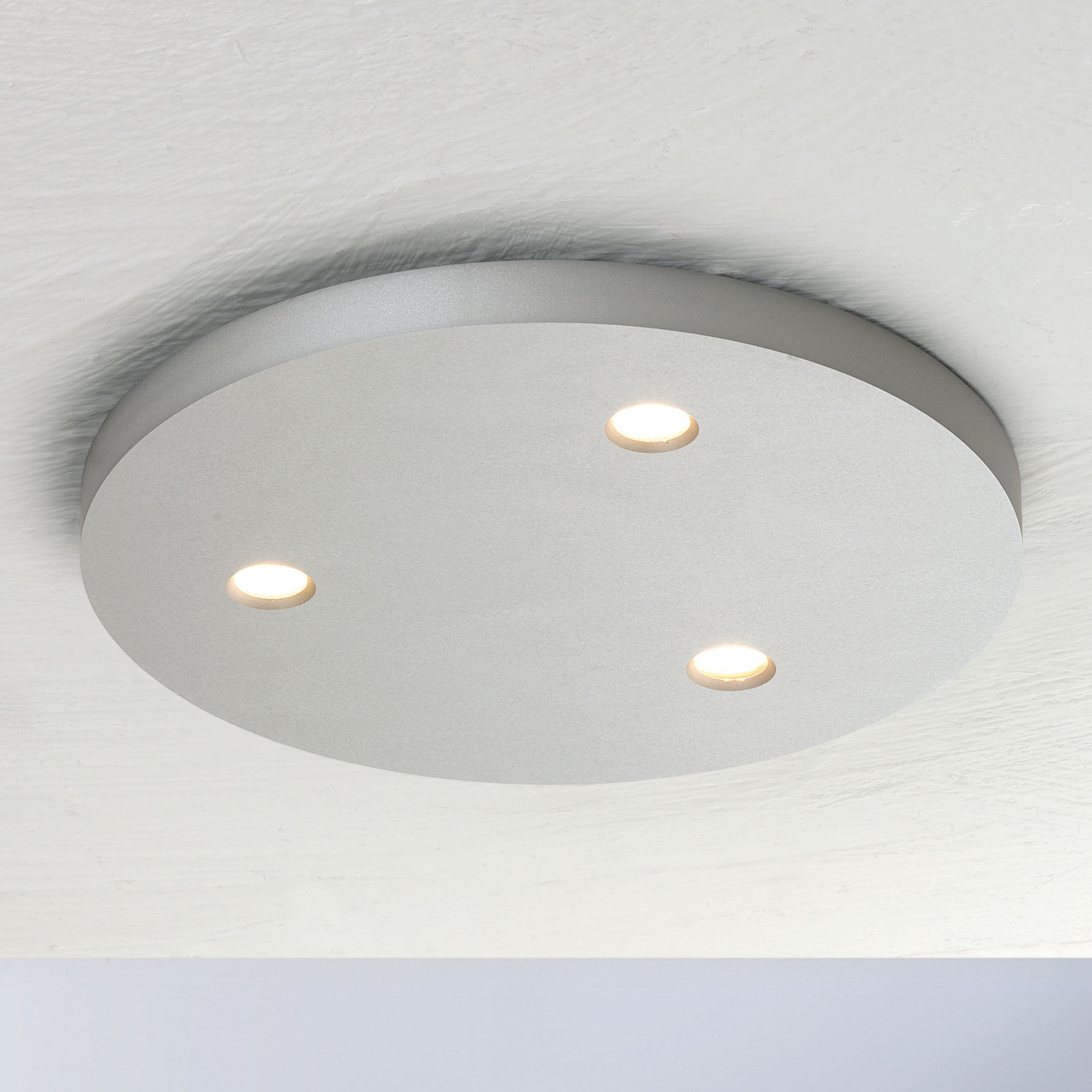 Bopp Close LED plafonieră LED 3 becuri rotunde aluminiu - Camera de zi / sufragerie - modern - aluminiu anodizat - Metal