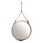 Adnet Wall Mirror Circular Ø58 Tan Leather - GUBI