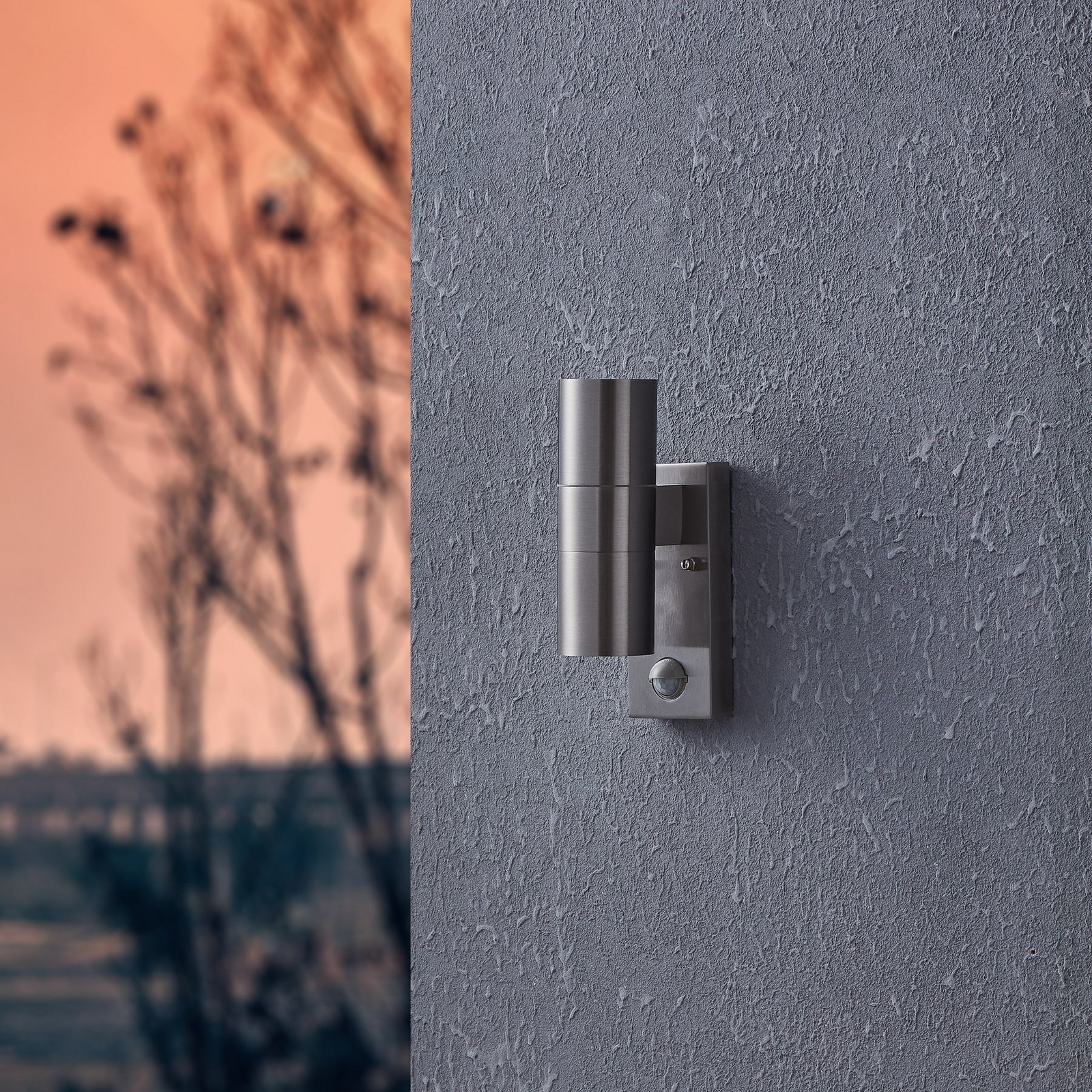 LED sienas lampa Riga 5 nerūsējošais tērauds 21 cm, nerūsējošais tērauds,