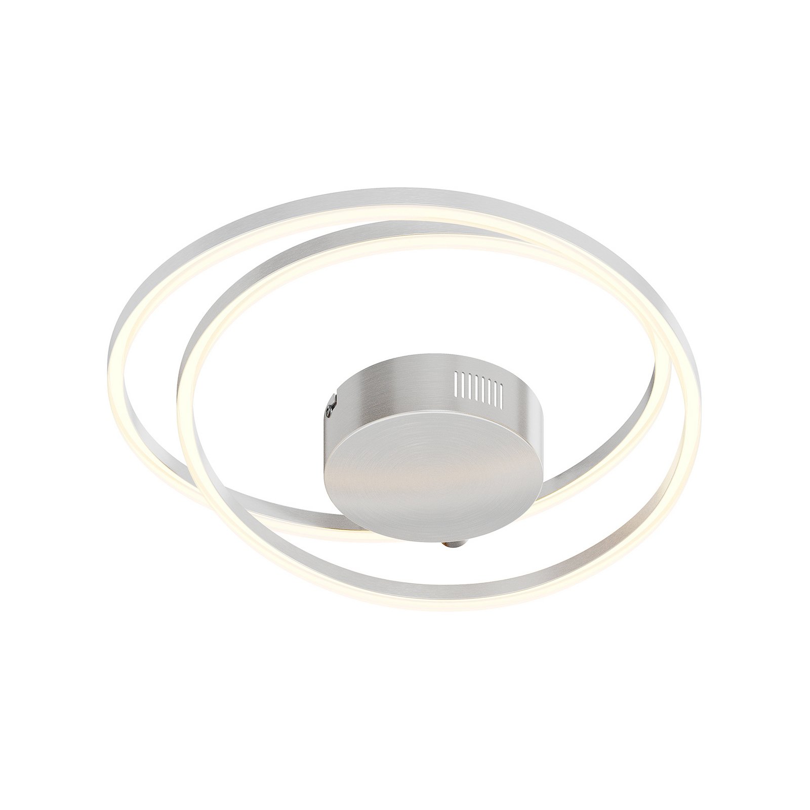 Lindby LED-loftlampe Davian, nikkelfarvet, 49 cm, dæmpbar