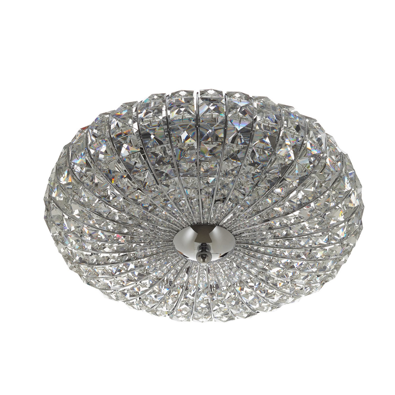 Broche ceiling light with crystals, Ø 40 cm