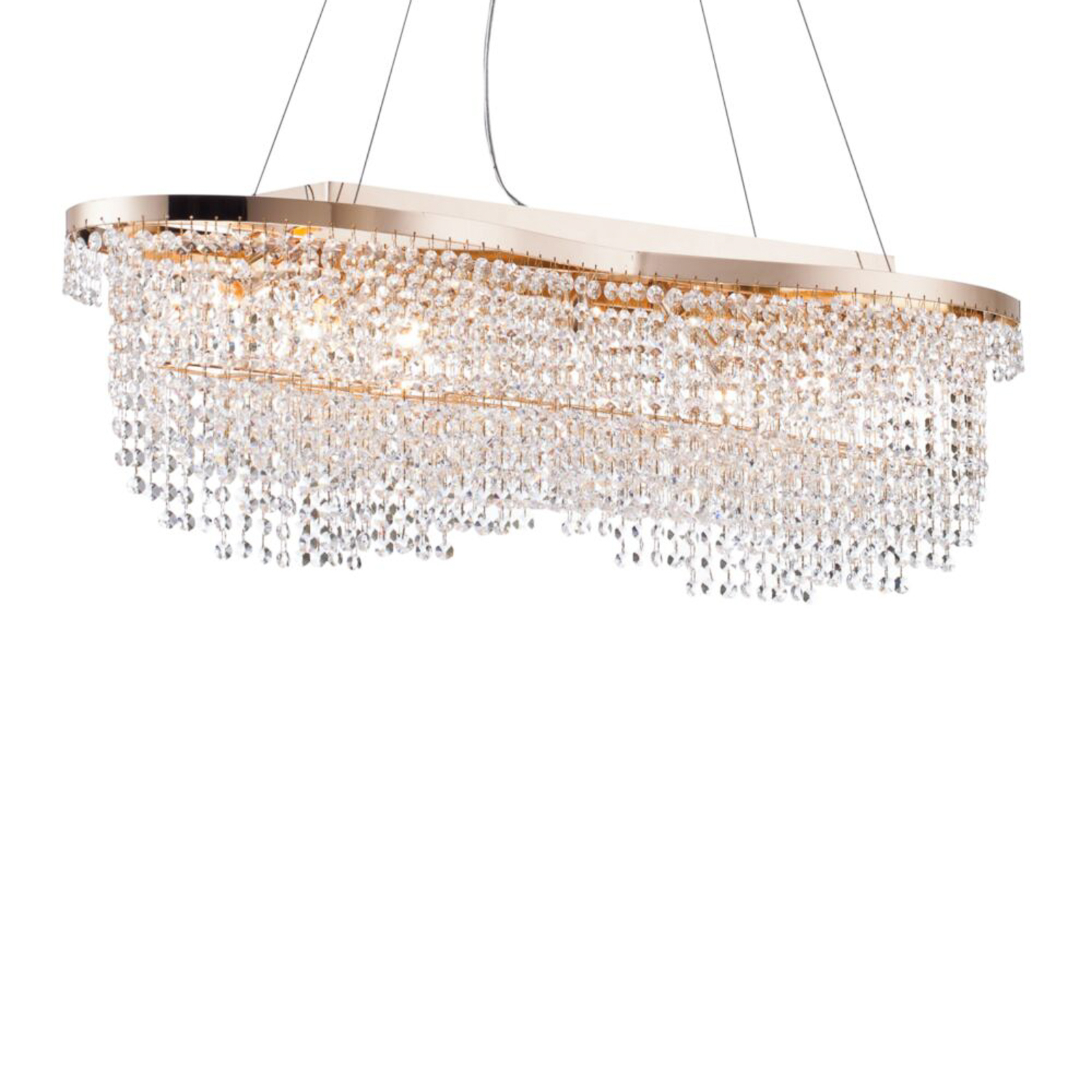 Maytoni suspension Toils, doré, cristaux, 7 x E14