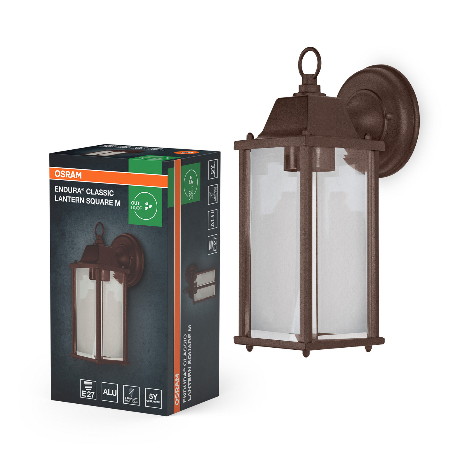 Aplique para exterior OSRAM ENDURA CLASSIC LANTERN, 29 cm, color óxido, IP43