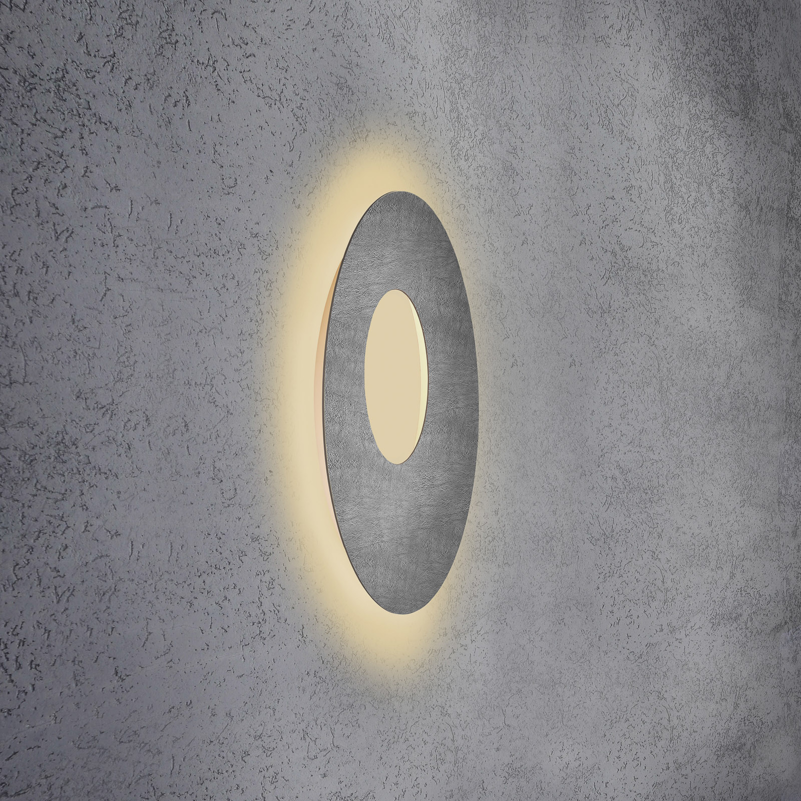 Escale Blade Open LED-Wandleuchte, Beton, Ø 59 cm