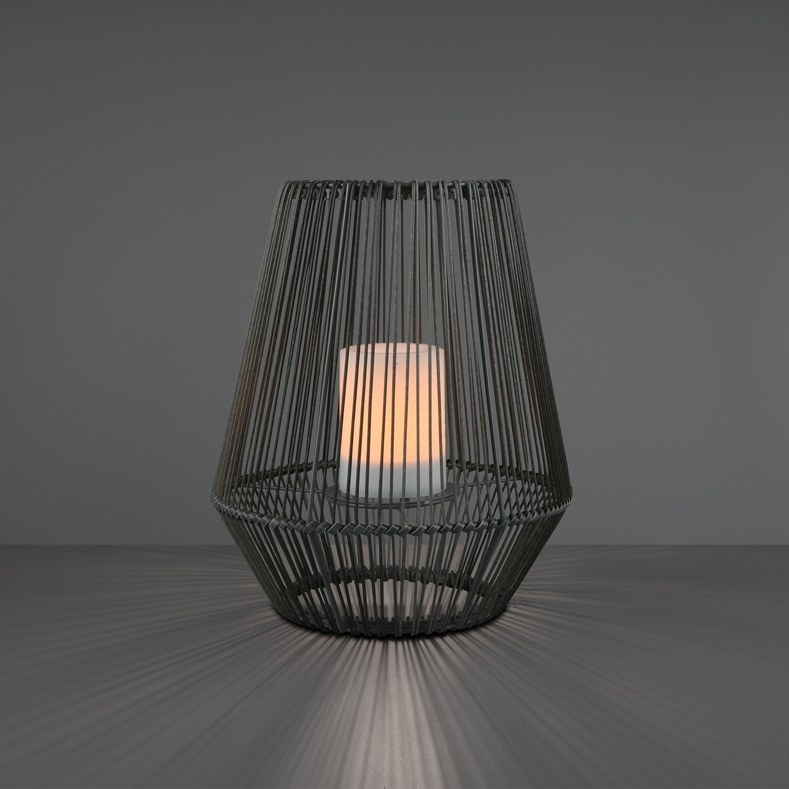 Lampada da tavolo solare Mineros LED, grigio, altezza 30,5 cm