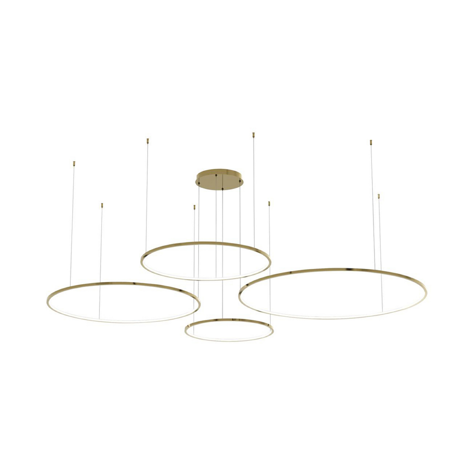 LED-Hängeleuchte Saturno, 4-fl., goldfarben, Metall, 4.000 K