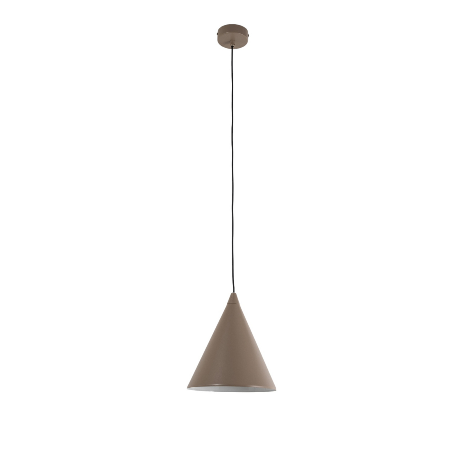 Candeeiro suspenso Shape, bege, metal, cone, 1 lâmpada, E27