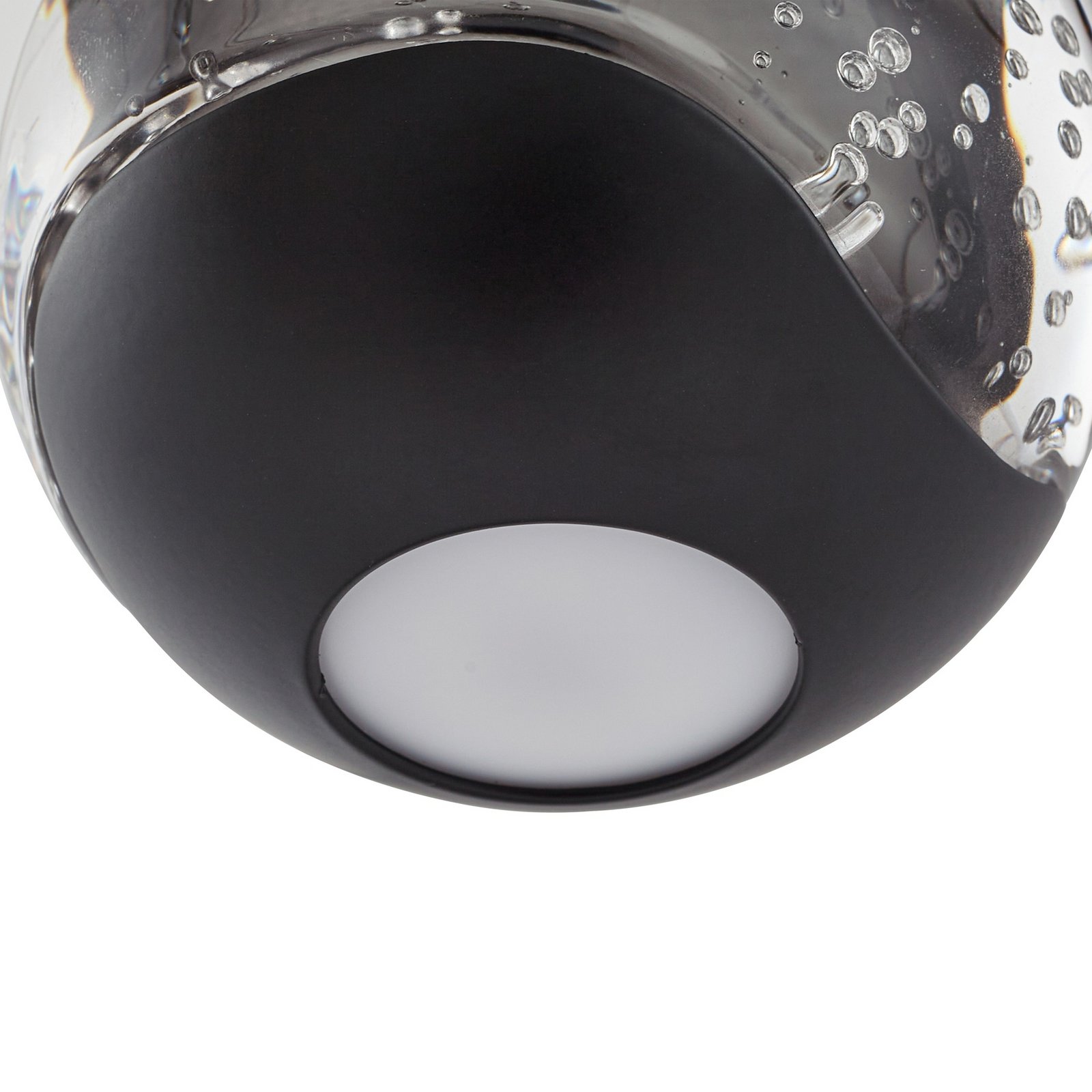 Lucande LED hanging light Hayley, black, 1-bulb, glass