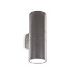 Ideal Lux buitenwandlamp Gun antraciet aluminium, Ø 11 cm, omhoog/omlaag