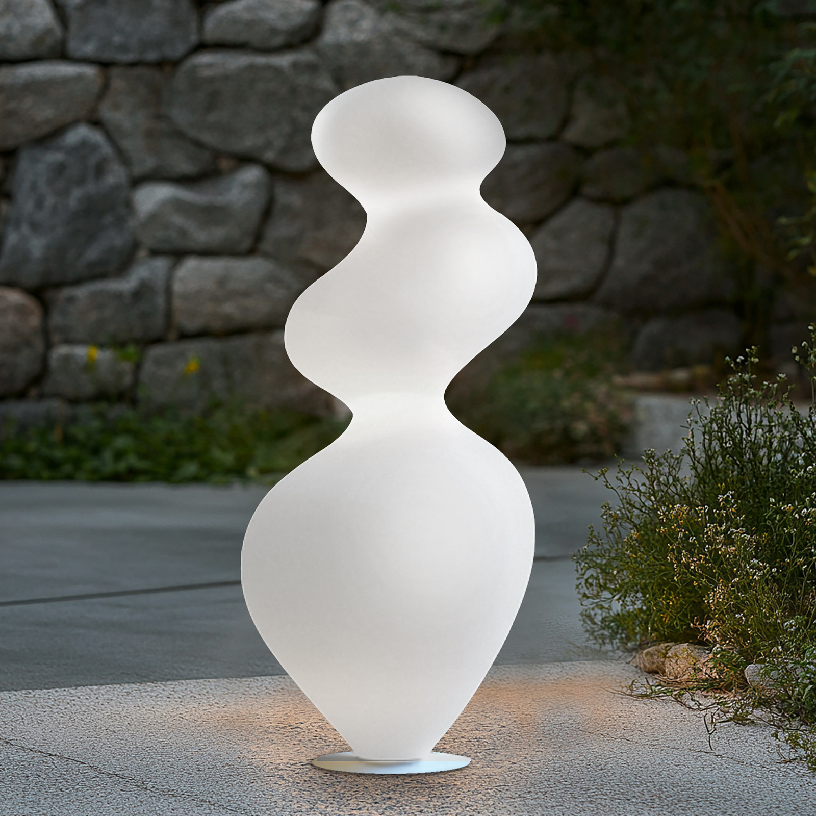 Vase Lampe de terrasse, IP54, blanc, 110 cm, plastique - Lucande Vase Lampe de terrasse, IP54, blanc, 110 cm, plastique - Lucande