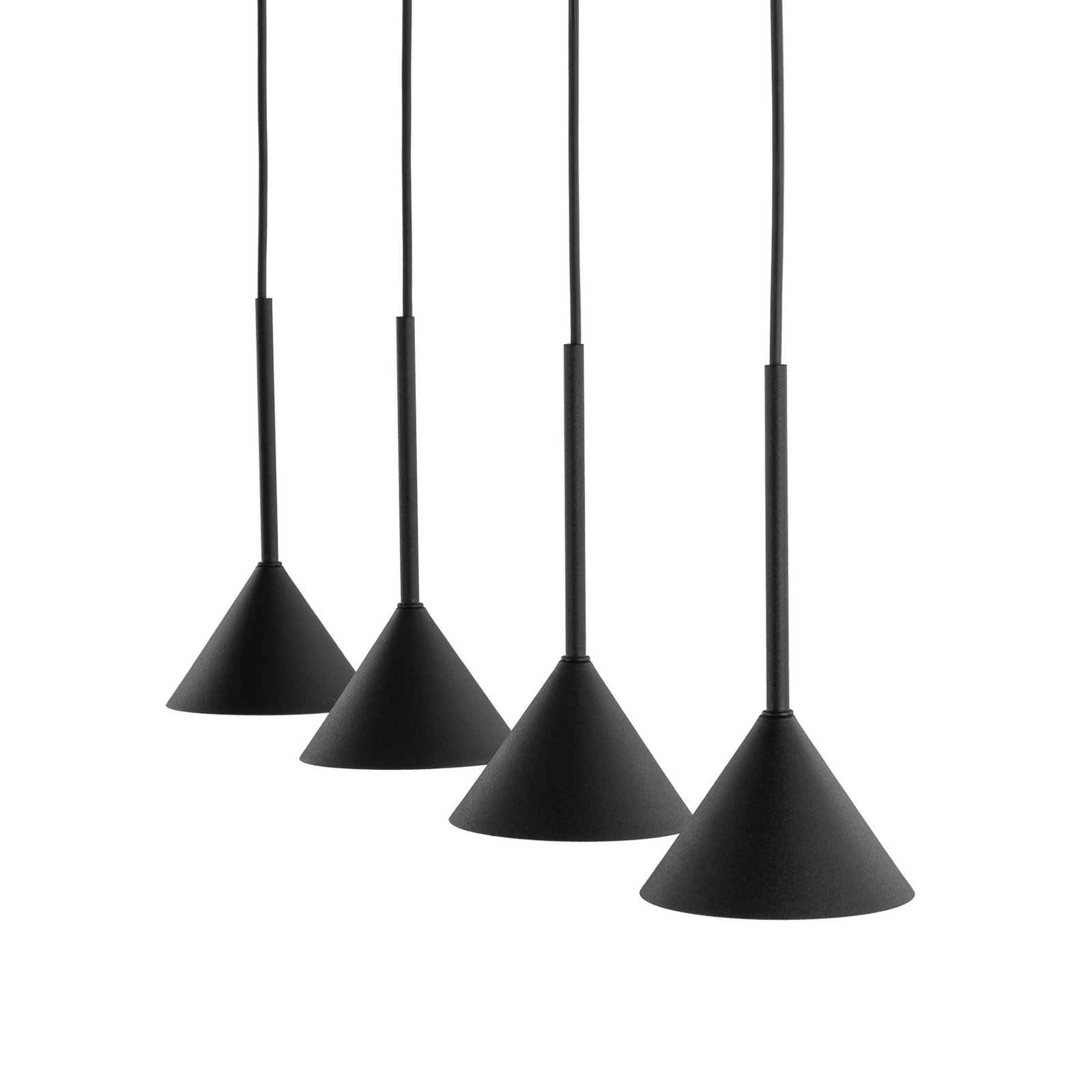 Cono Mini pendant light, 4-bulb, black, E27