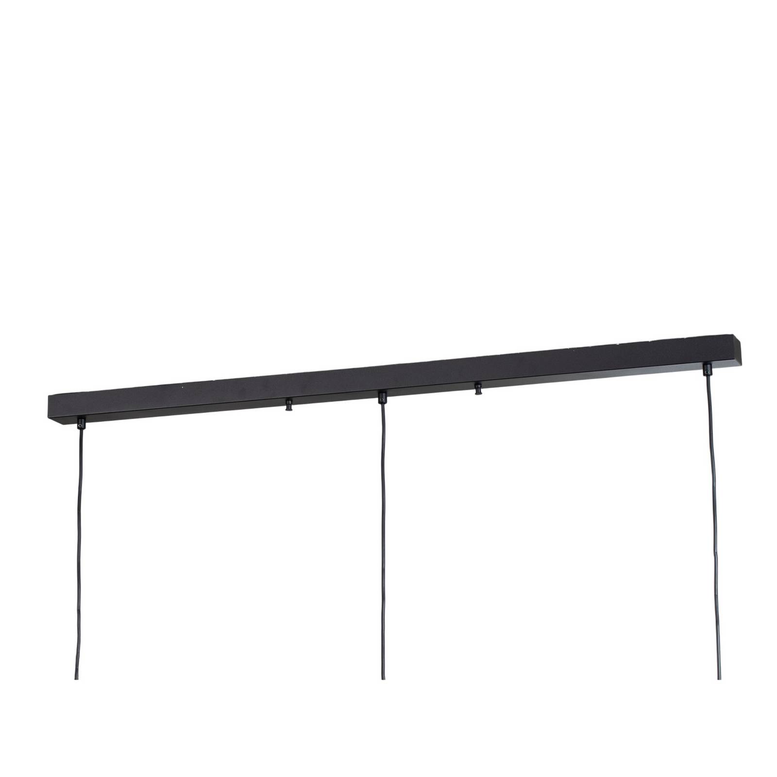 Żyrandol Berceste, czarny, 3-punktowy, długość 140 cm